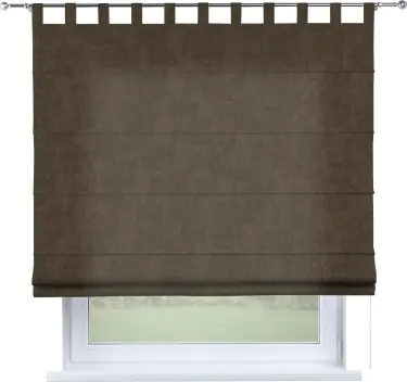 Римская штора «Кортин», канвас шоколадный, на петлях