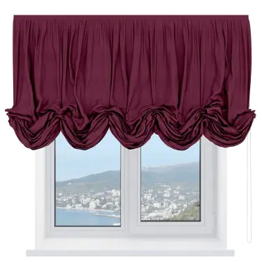 Штора «Кортин», ткань вельвет бордовый