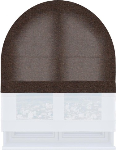 Римская штора «Кортин» день-ночь для арочного проёма, ткань лён коричневый