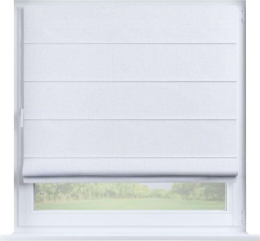 Римская штора «Кортин» на створку, ткань лён цвет белый