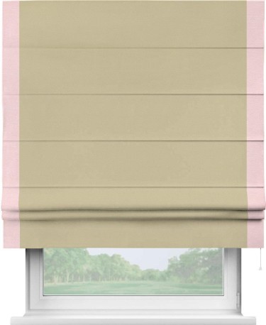 Римская штора «Кортин» с кантом Стрим Дуо, для проема, ткань блэкаут однотонный кофейный