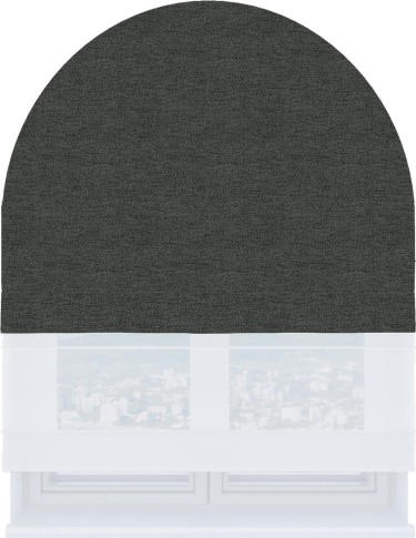 Римская штора «Кортин» день-ночь для арочного проёма, стиф димаут графит