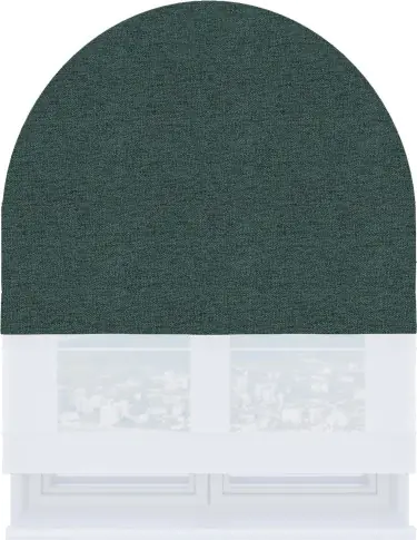 Римская штора «Кортин» день-ночь для арочного проёма, стиф димаут сине-зелёный