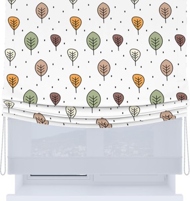 Римская штора «Кортин», день-ночь с мягкими складками, «Простые деревья»