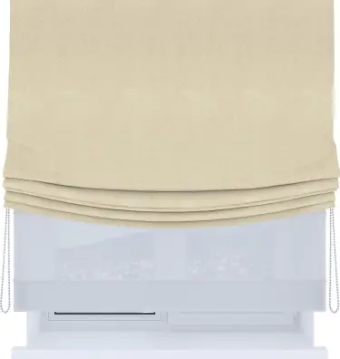 Римская штора «Кортин», день-ночь с мягкими складками, блэкаут однотонный цвет бежевый