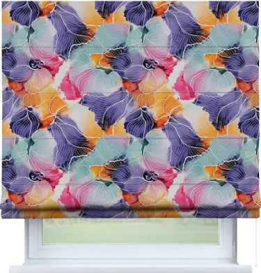 Римская штора «Кортин» для проема «Роскошные ирисы»