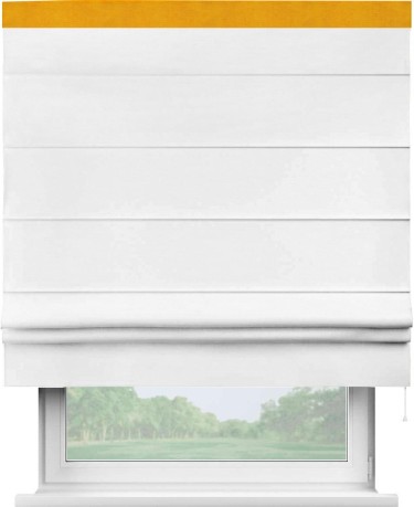 Римская штора «Кортин» с кантом Кинг, для проема, ткань вельвет дымчато-белый