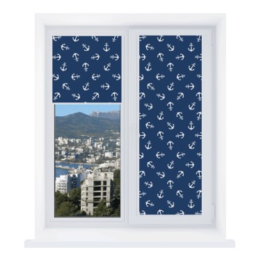 Рулонная штора Уни 2 с принтом Морские якори