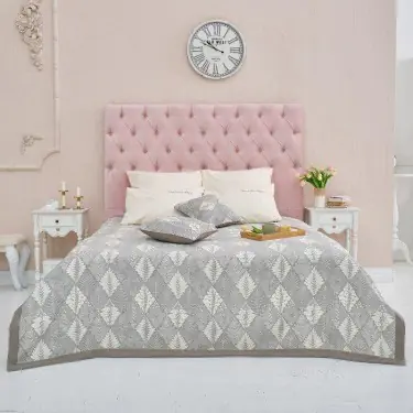 Покрывало хлопковое Этель «Лес» 220х240 см, цвет серый, 100% хлопок, 300гр/м2