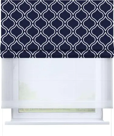 Римская штора «Кортин» день-ночь «Тайны востока синий»