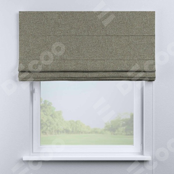 Римская штора «Кортин» для проема, ткань лён блэкаут, светло-бежевый