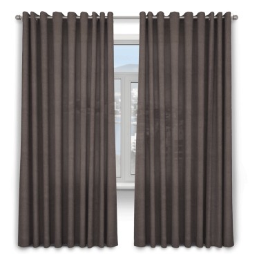 Шторы на люверсах ткань вельвет коричневый