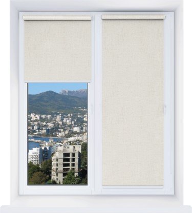 Рулонная штора Мини Лен светло-бежевый