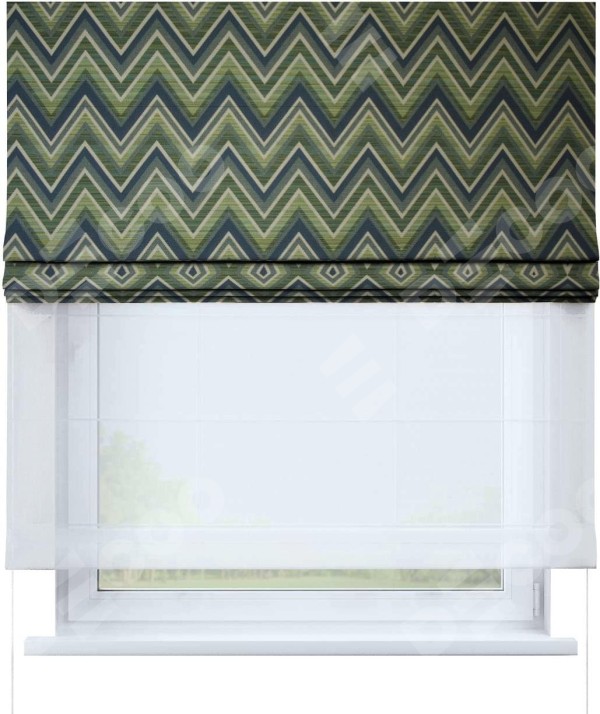 Римская штора «Кортин» день-ночь, ткань Меандр