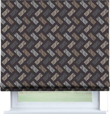 Римская штора «Кортин» для проема «Бохо штрихи»