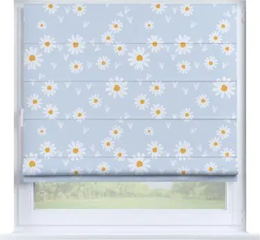 Римская штора «Кортин» на створку «Летние ромашки»