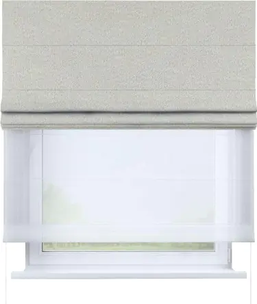 Римская штора «Cortin», лён димаут светло-бежевый, день-ночь