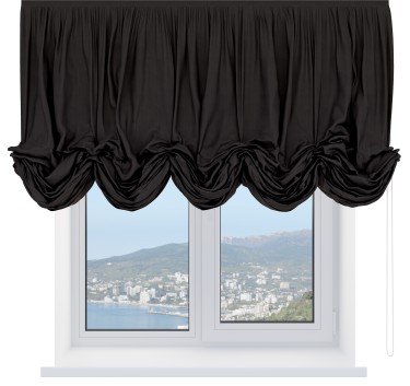 Австрийская штора «Кортин», вельвет тёмно-коричневый