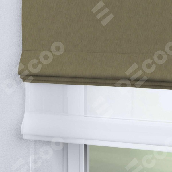 Римская штора «Кортин» день-ночь, ткань блэкаут однотонный, бежево-золотой