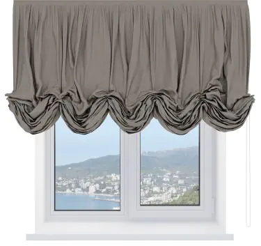 Австрийская штора «Кортин», вельвет кофейный