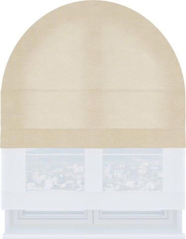 Римская штора «Кортин» день-ночь для арочного проёма, ткань лён кашемир шампань