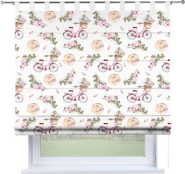 Римская штора «Кортин» на петлях «Розовый велосипед»