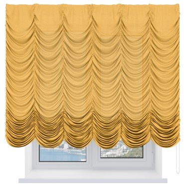 Французская штора «Кортин», лён желтый