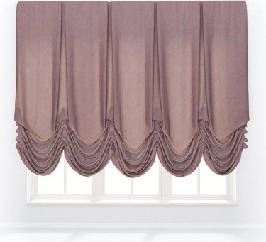 Австрийская штора «Кортин», ткань вельвет розовая пудра