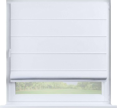Римская штора «Кортин» на створку, ткань однотонная белоснежная