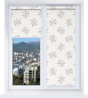 Рулонная штора Мини с принтом Ромашки кантри