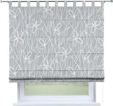 Римская штора на петлях «Нарисованные цветы»