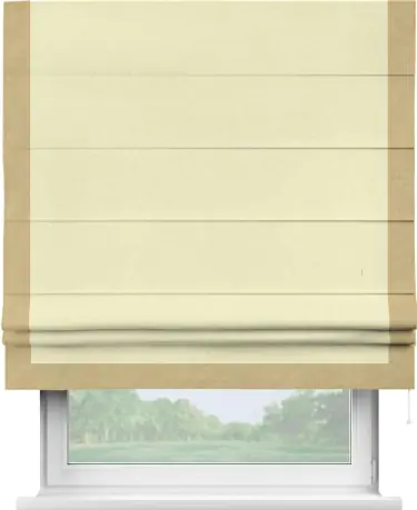 Римская штора «Кортин» для проема, канвас светло-бежевый, с кантом Виктория