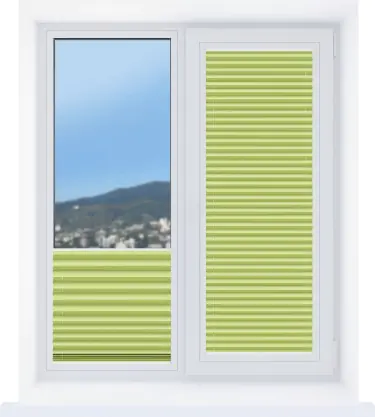 Штора плиссе ткань Креп перламутр салатовый