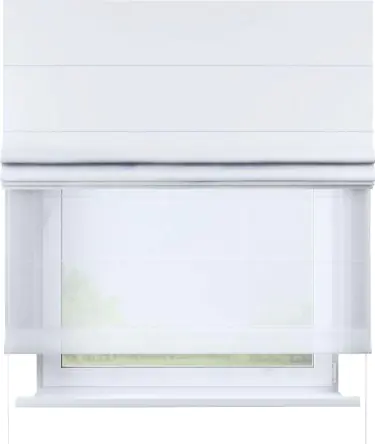 Римская штора «Кортин», лён димаут белый, день-ночь