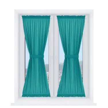 Штора песочные часы «Кортин», ткань блэкаут однотонный бирюзовый