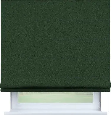 Римская штора «Кортин» для проема, ткань лён блэкаут, зелёный