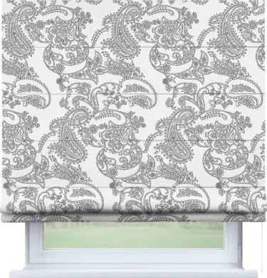 Римская штора «Кортин» для проема «Светлый пейсли»