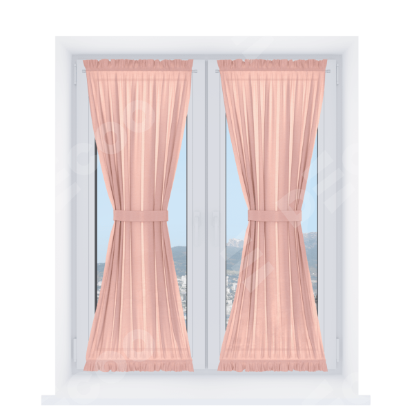 Штора песочные часы «Кортин» лён розовый