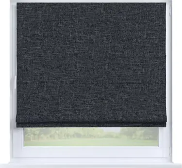 Римская штора «Кортин», рогожка димаут графит, на створку