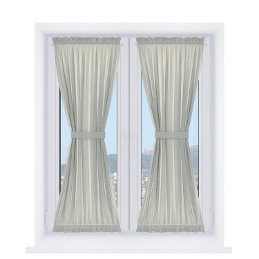 Штора песочные часы «Кортин», ткань лён димаут, светло-серый