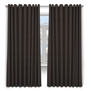 Шторы на люверсах ткань лён димаут, венге