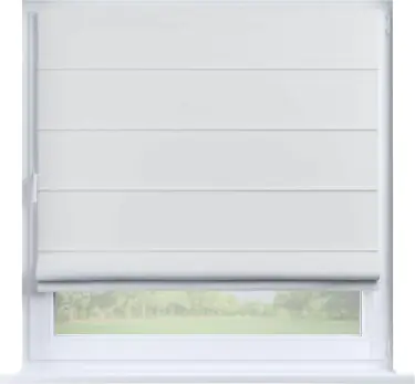 Римская штора «Кортин», лён димаут молочный, на створку