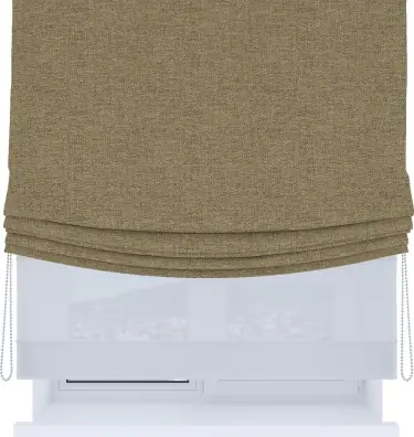 Римская штора «Кортин», день-ночь с мягкими складками, стиф димаут тёмно-бежевый