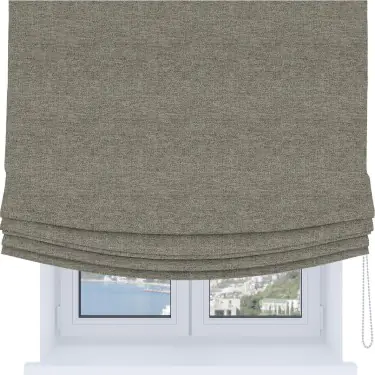 Римская штора Soft с мягкими складками, стиф димаут серо-коричневый