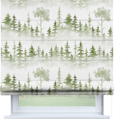 Римская штора «Кортин» для проема «Туманный лес»