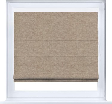 Римская штора кассетная, лён кашемир коричневый