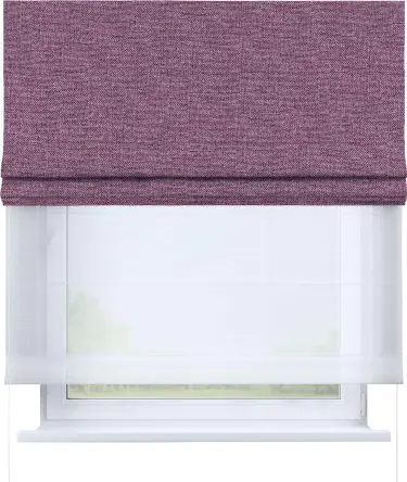 Римская штора «Кортин» день-ночь, ткань лён кашемир сиреневый