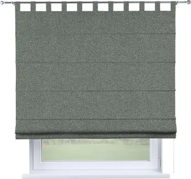 Римская штора на петлях «Кортин», ткань лён блэкаут, серый