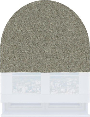 Римская штора «Кортин» день-ночь для арочного проёма, лён блэкаут светло-бежевый