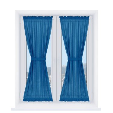 Штора песочные часы «Кортин» лён синий